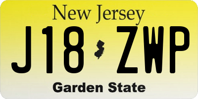 NJ license plate J18ZWP