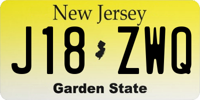 NJ license plate J18ZWQ