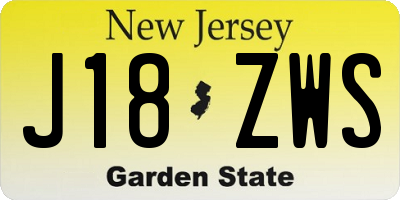 NJ license plate J18ZWS