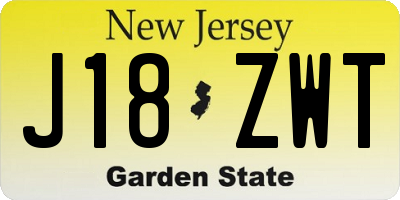 NJ license plate J18ZWT