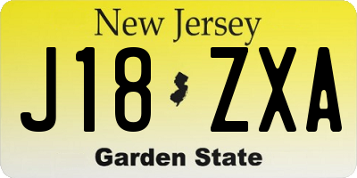 NJ license plate J18ZXA
