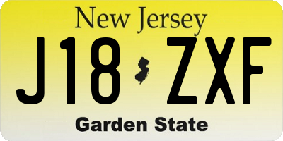 NJ license plate J18ZXF
