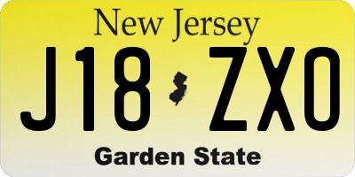 NJ license plate J18ZXO