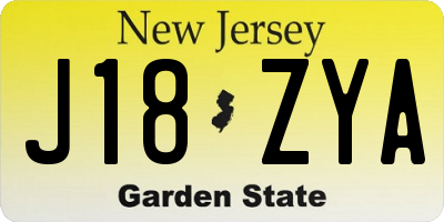 NJ license plate J18ZYA