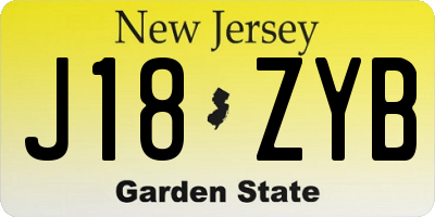 NJ license plate J18ZYB