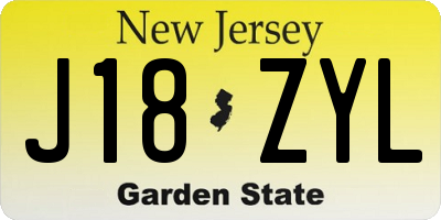 NJ license plate J18ZYL