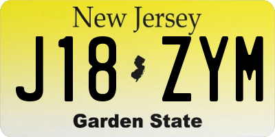 NJ license plate J18ZYM