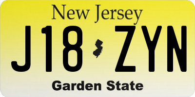 NJ license plate J18ZYN