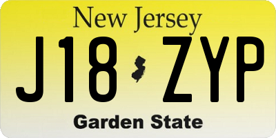 NJ license plate J18ZYP