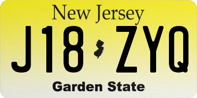 NJ license plate J18ZYQ