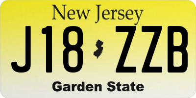 NJ license plate J18ZZB