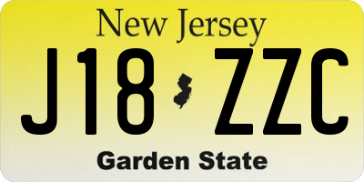 NJ license plate J18ZZC