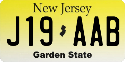 NJ license plate J19AAB