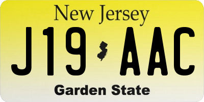 NJ license plate J19AAC