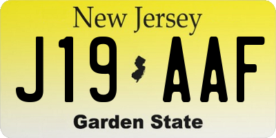 NJ license plate J19AAF