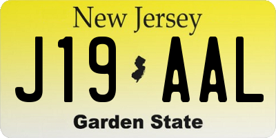 NJ license plate J19AAL
