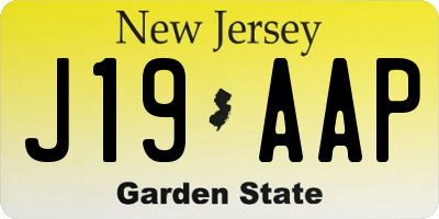 NJ license plate J19AAP