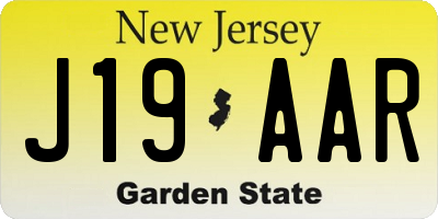 NJ license plate J19AAR