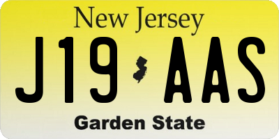 NJ license plate J19AAS