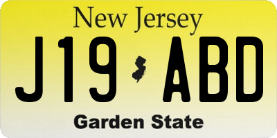NJ license plate J19ABD