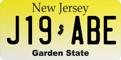 NJ license plate J19ABE