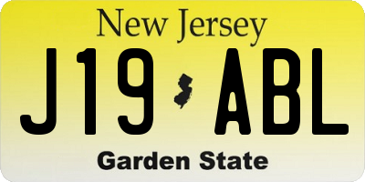 NJ license plate J19ABL