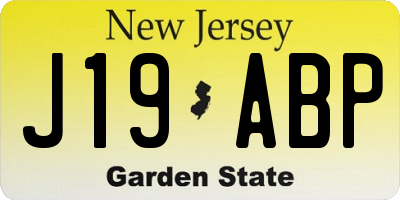 NJ license plate J19ABP