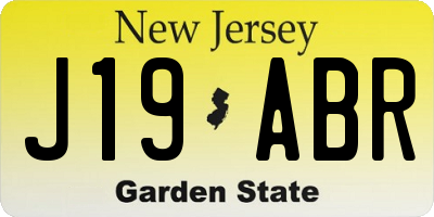NJ license plate J19ABR