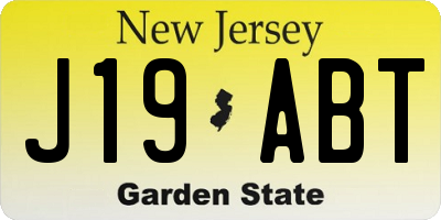 NJ license plate J19ABT