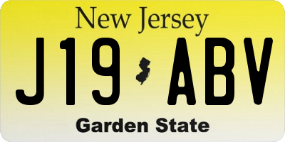 NJ license plate J19ABV