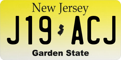NJ license plate J19ACJ