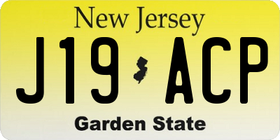 NJ license plate J19ACP