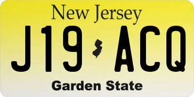 NJ license plate J19ACQ