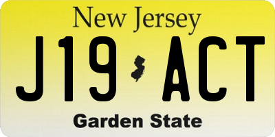 NJ license plate J19ACT