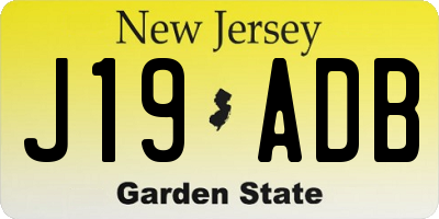 NJ license plate J19ADB