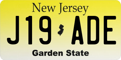 NJ license plate J19ADE