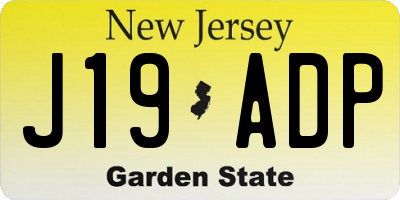NJ license plate J19ADP