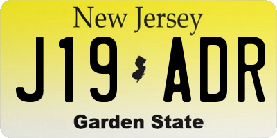 NJ license plate J19ADR
