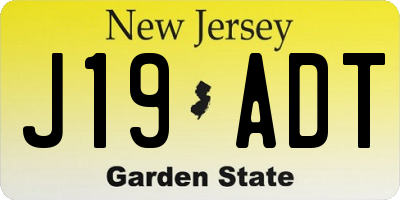 NJ license plate J19ADT