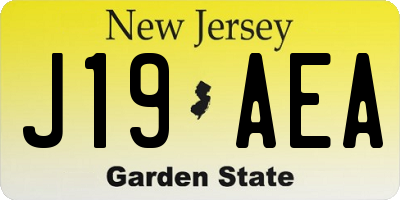 NJ license plate J19AEA