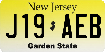 NJ license plate J19AEB