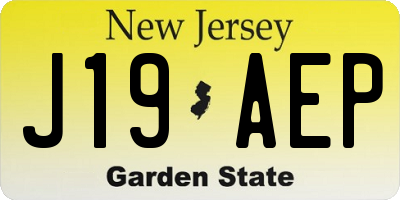 NJ license plate J19AEP