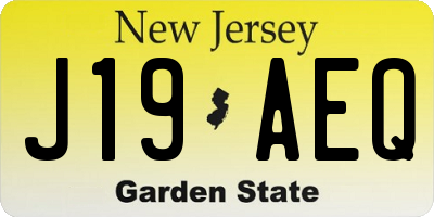 NJ license plate J19AEQ