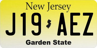 NJ license plate J19AEZ