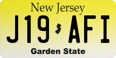NJ license plate J19AFI