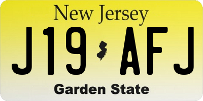 NJ license plate J19AFJ