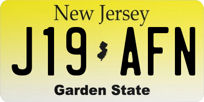 NJ license plate J19AFN