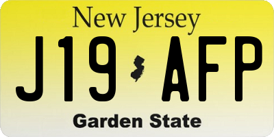 NJ license plate J19AFP