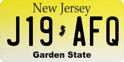 NJ license plate J19AFQ