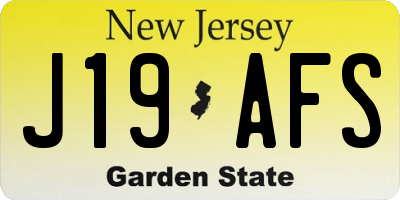 NJ license plate J19AFS